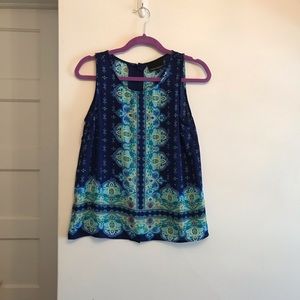 Cynthia Rowley Blue Pattern Top